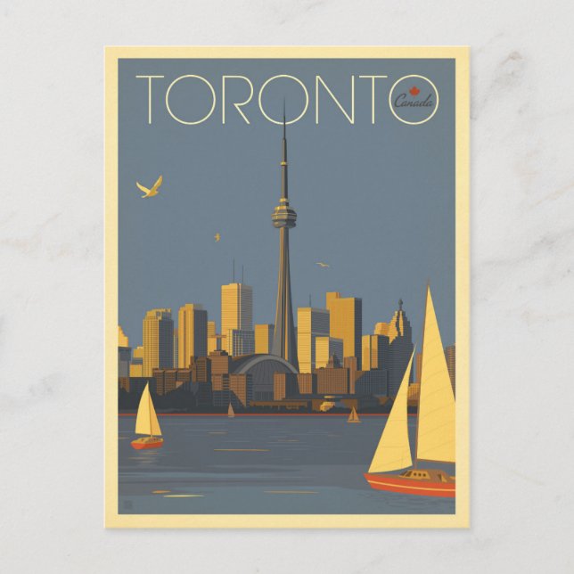 Toronto, Kanada | Skyline med segelbåtar Vykort (Framsida)