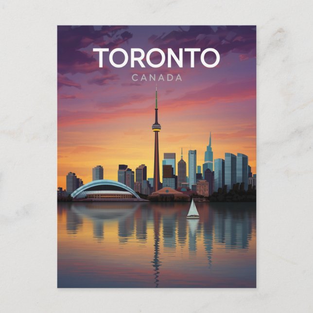 Toronto Kanada Solnedgång Skyline Vykort (Framsida)