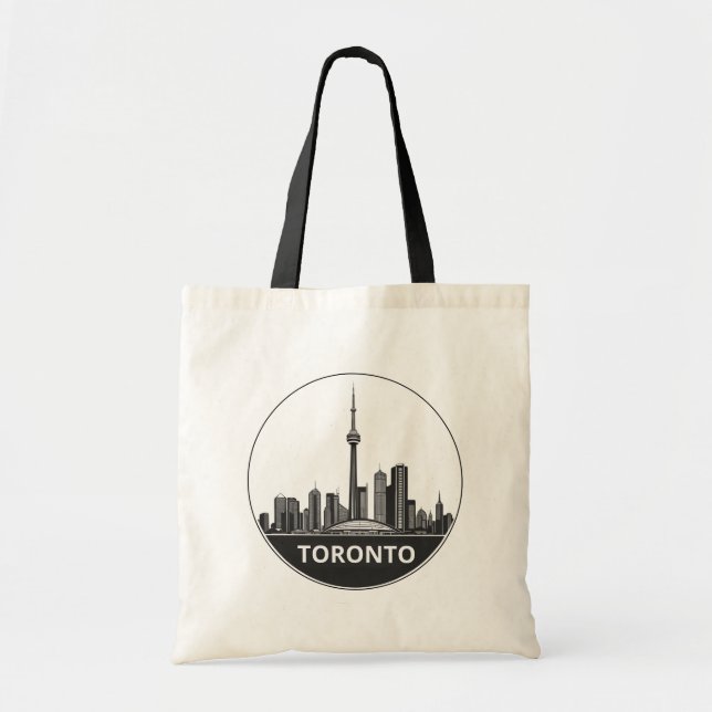 Toronto, Kanada | Stylized Skyline Large Tygkasse (Framsidan)