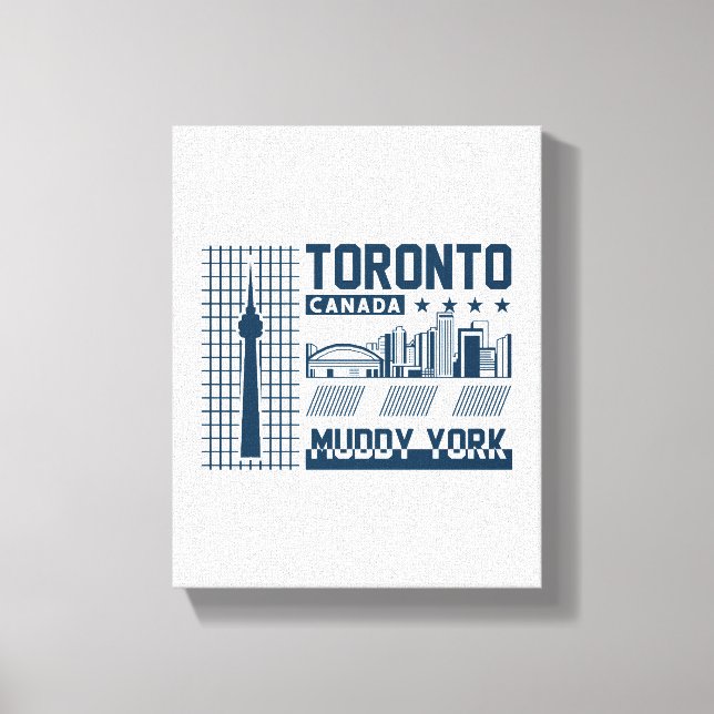 Toronto Kanada Urban Siluett Grafisk Design Canvastryck (Framsida)