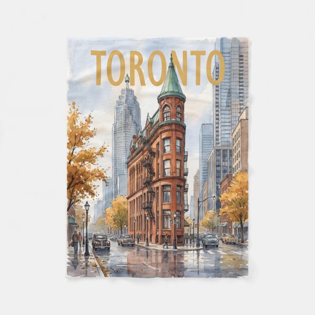 Toronto Kanada Vintage Resa Fleecefilt (Framsidan)