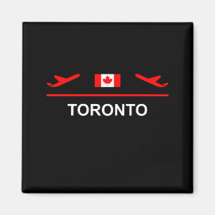 Toronto Kanadas flygplats Flygplan Mörk Färg Magnet