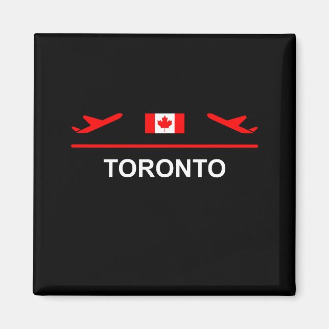 Toronto Kanadas flygplats Flygplan Mörk Färg Magnet (Framsidan)