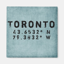 Toronto Latitude Longitud Denim Magnet