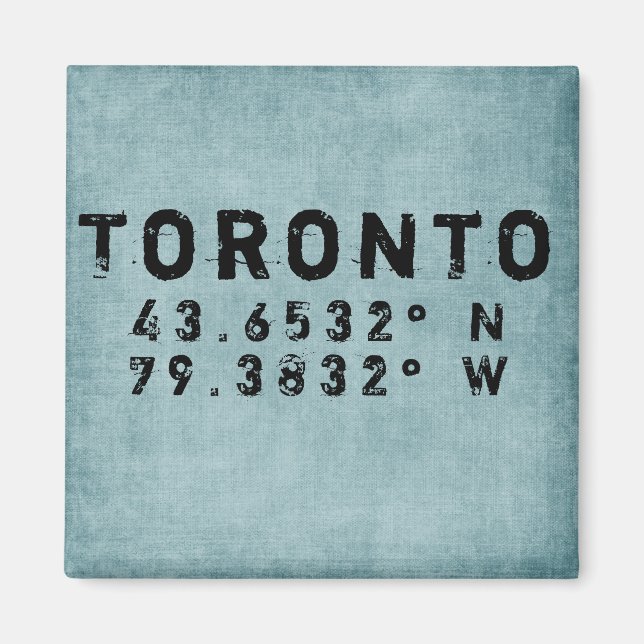 Toronto Latitude Longitud Denim Magnet (Framsidan)