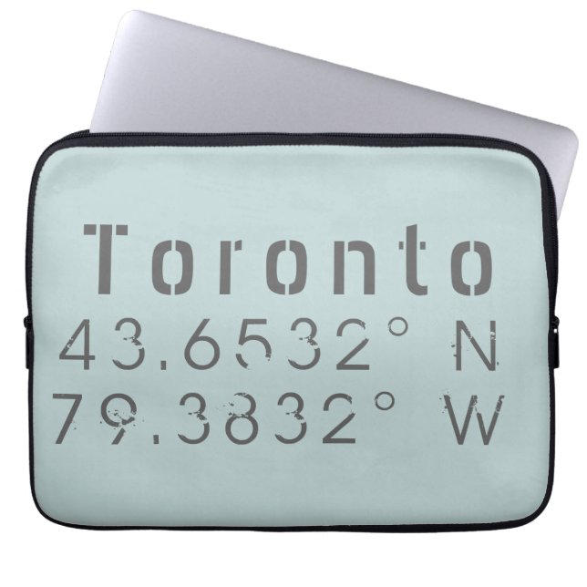 Toronto Latitude Longitud Laptop Fodral (Framsidan)
