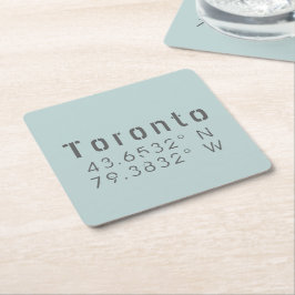 Toronto Latitude & Longitud Underlägg Papper Kvadrat