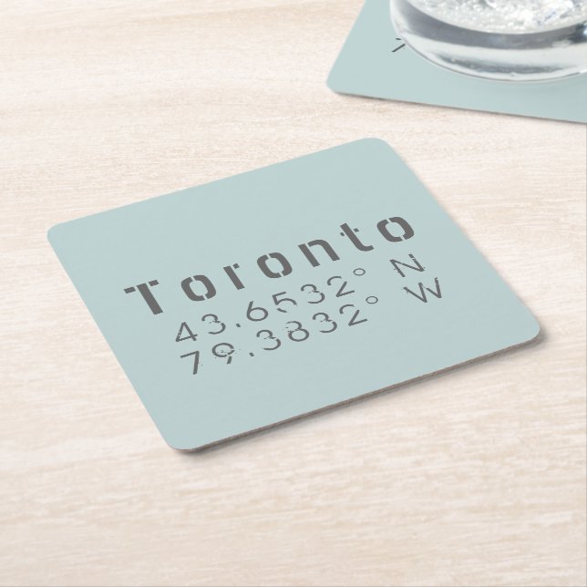 Toronto Latitude & Longitud Underlägg Papper Kvadrat (Vinklad)