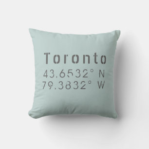 Toronto Longitud Latitude Dekorativ kudde