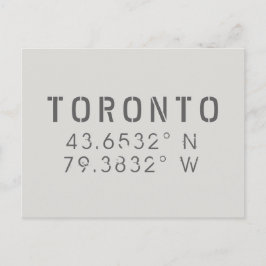 Toronto Longitud Latitude-vykort Vykort
