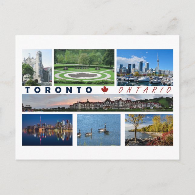 Toronto Ontario Canada Tourist Postcard Multiview Vykort (Framsida)