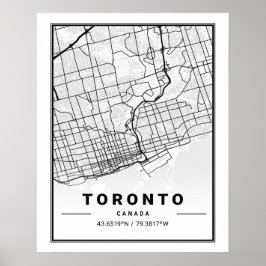 Toronto Ontario Canada Travel City Karta Poster