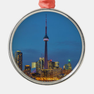 Toronto Ontario Kanada horisont på natten Julgransprydnad Metall