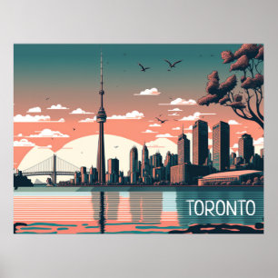 Toronto Ontario Panorama View Cityscape Poster