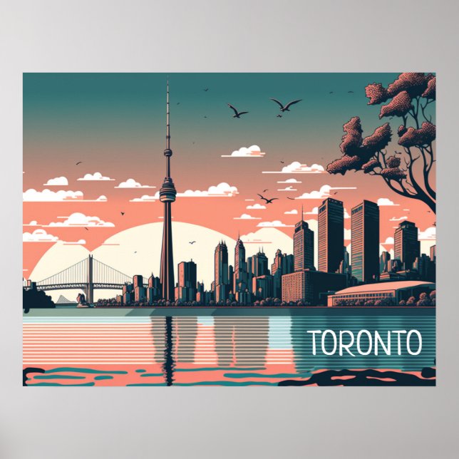 Toronto Ontario Panorama View Cityscape Poster (Framsidan)