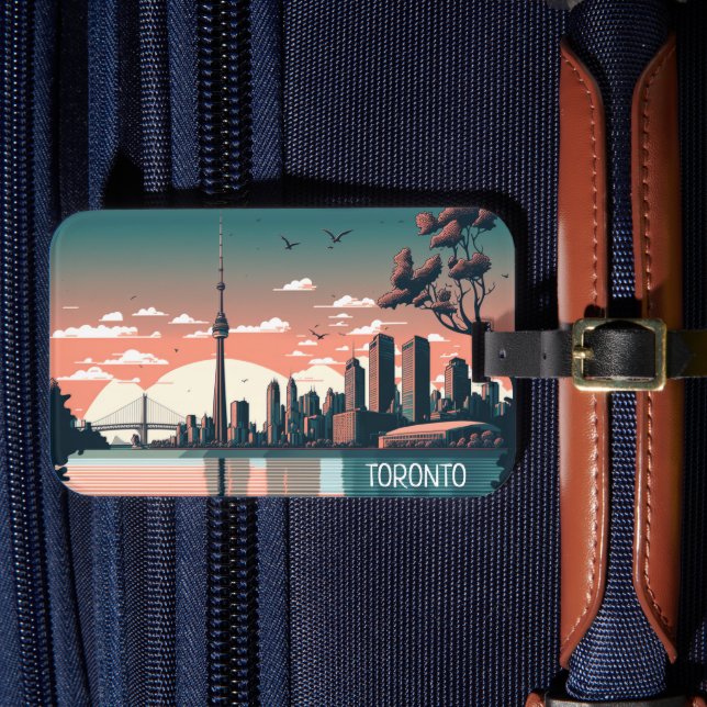 Toronto Ontario Panorama Vy Stadssiluett Bagagebricka (Framsida Insitu 4)