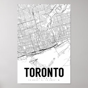 Toronto Ontario Poster av minimal Karta Art
