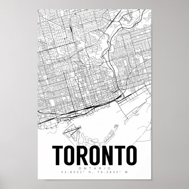 Toronto Ontario Poster av minimalistisk Karta Art  (Framsidan)