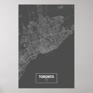 Toronto Ontario (vit på svart) Poster