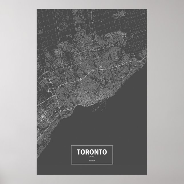 Toronto, Ontario (vit på svart) Poster (Framsidan)
