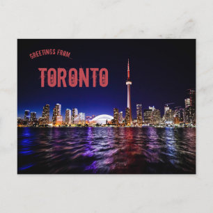 Toronto Ontarios siluett på natten Vykort