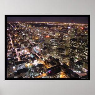 Toronto på Natten från CN Torn Poster