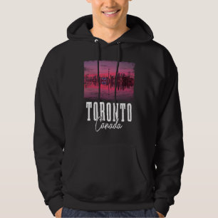 Toronto Panorama Ontario Kanada Lönnlöv Kanadensar Hoodie