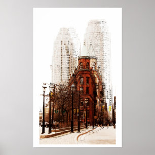 Toronto platt byggnad järn poster