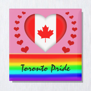Toronto-Pride & Hearts & Rainbow Flagga / Kärlek Magnet