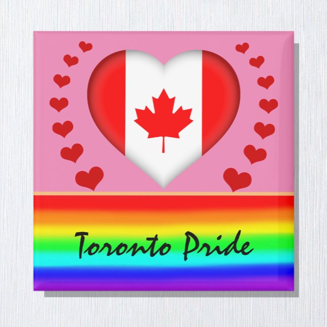 Toronto-Pride & Hearts & Rainbow Flagga / Kärlek Magnet (Skapare uppladdad)