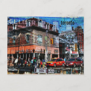Toronto Queen Street collage vycard Vykort