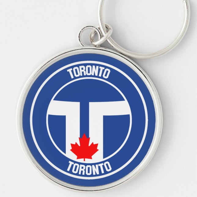 Toronto Round Emblem Rund Silverfärgad Nyckelring (Framsidan)