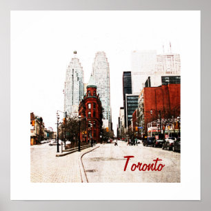 Toronto sänker järnbyggnad på Front gatan Poster