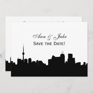 Toronto Silhouette DIY BG Färg Spara datum Wh2 Inbjudningar