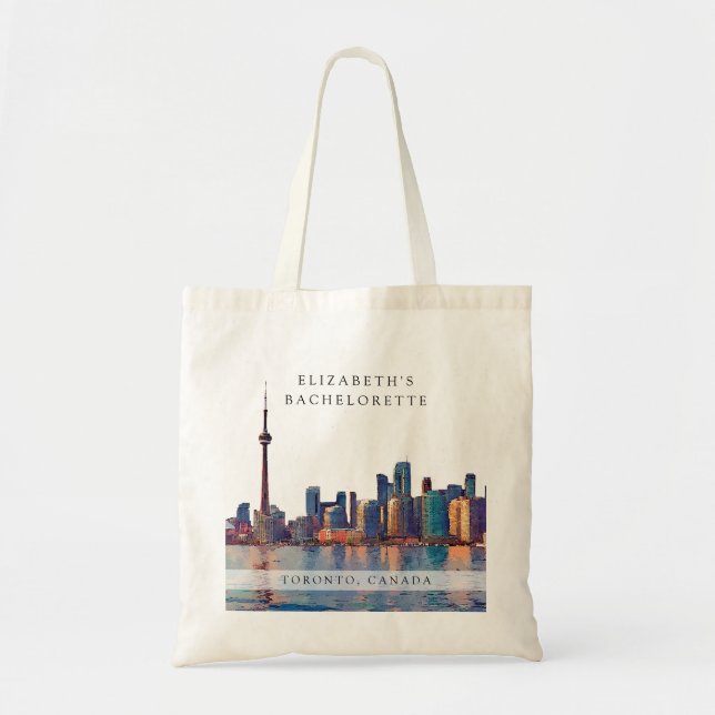 Toronto Siluett Vattenfärg Sjungmö-helg Tygkasse (Framsidan)