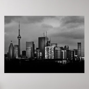Toronto Skyline från Pape Ave-bron Nr 3 Poster