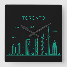 Toronto skyline fyrkantig klocka
