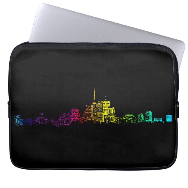 Toronto Skyline Gradient Laptop Sleeve (Framsidan)