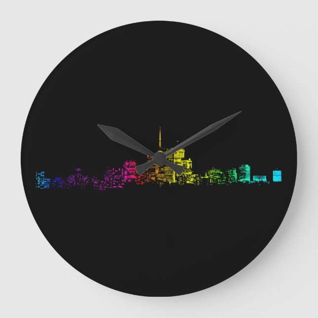 Toronto Skyline Gradient Stor Klocka (Framsida)