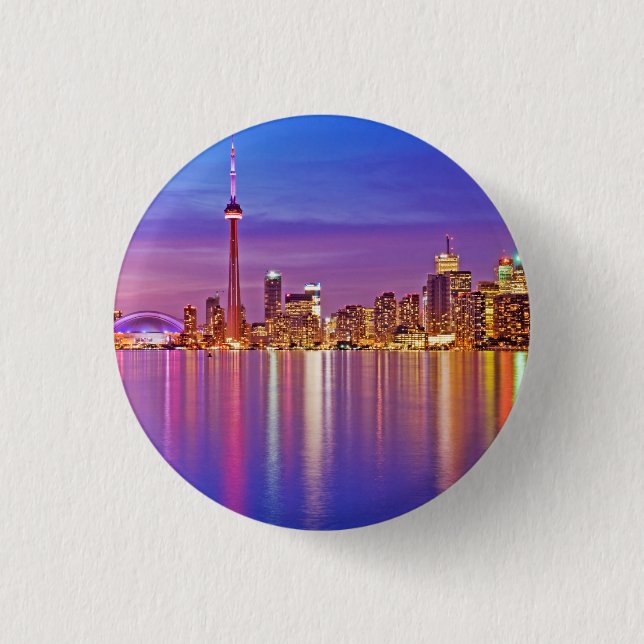 Toronto Skyline i skymningen Knapp (Framsida)