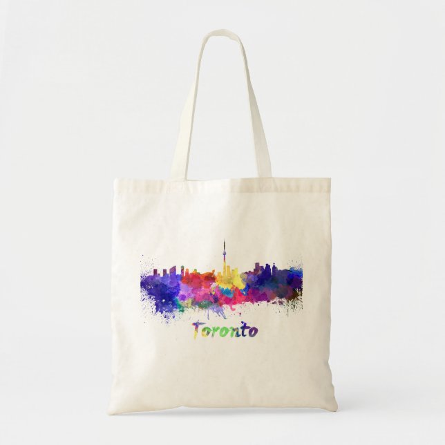Toronto skyline in watercolor tygkasse (Framsidan)