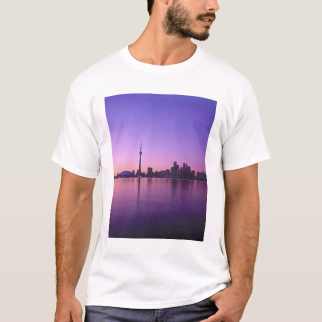 Toronto Skyline nattetid, Ontario, Kanada T-shirt (Framsida)