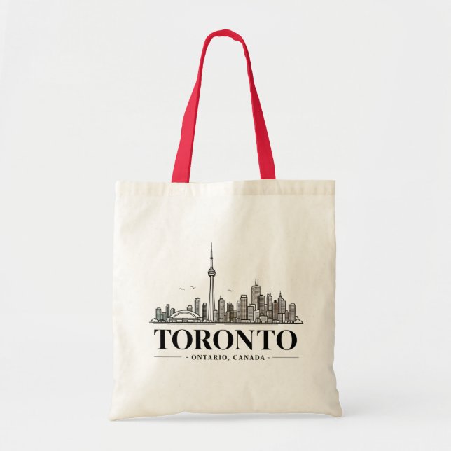 Toronto Skyline Neutral Kundväska Tygkasse (Framsidan)