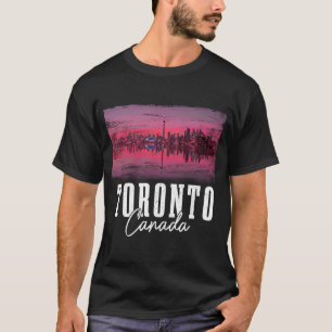 Toronto Skyline Ontario Canada Maple Löv Canadian T Shirt