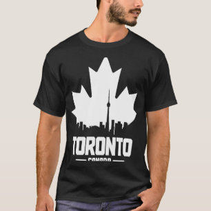 Toronto Skyline Ontario Canada Maple Löv Canadian T Shirt
