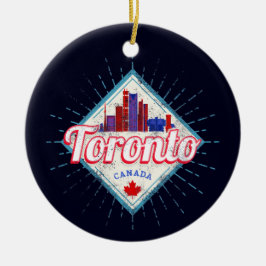Toronto Skyline Ontario Retro Canada Vintage Julgransprydnad Keramik