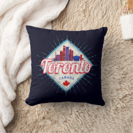 Toronto Skyline Ontario Retro Canada Vintage Kudde