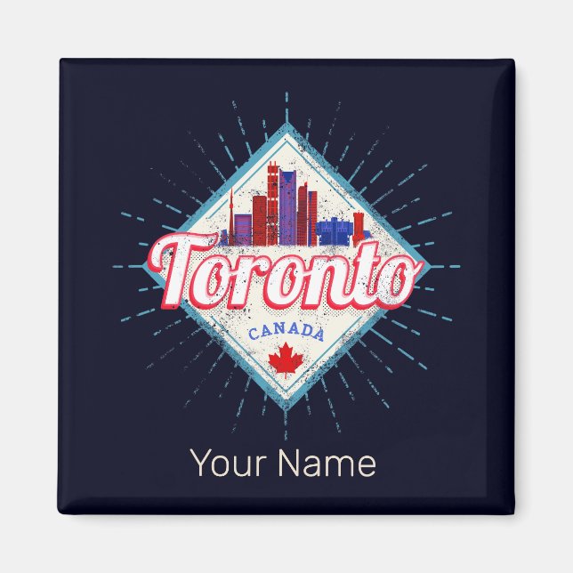 Toronto Skyline Ontario Retro Canada Vintage Magnet (Framsidan)