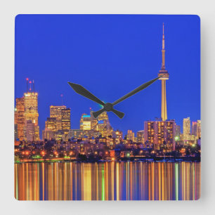 Toronto skyline på natten fyrkantig klocka