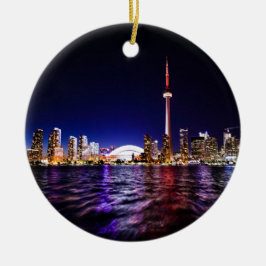 Toronto Skyline på natten Julgransprydnad Keramik